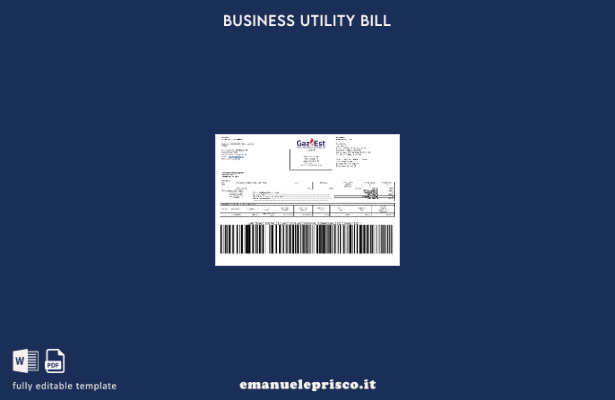modello di bolletta delle utenze aziendali Romania Gaz Est stile verificato